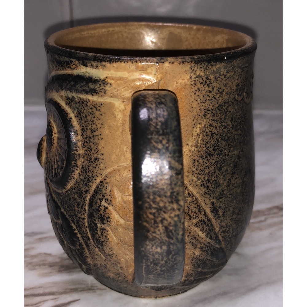 Holt Howard Brown Stoneware Textured Owl Mug/Cup - Picture 2 of 5
